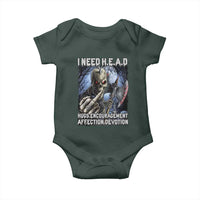 Funny Cringe Hard Skeleton Meme Baby Onesie I Need HEAD Hugs Encouragement Affection Devotion Middle Finger Edgy Hard Cringe