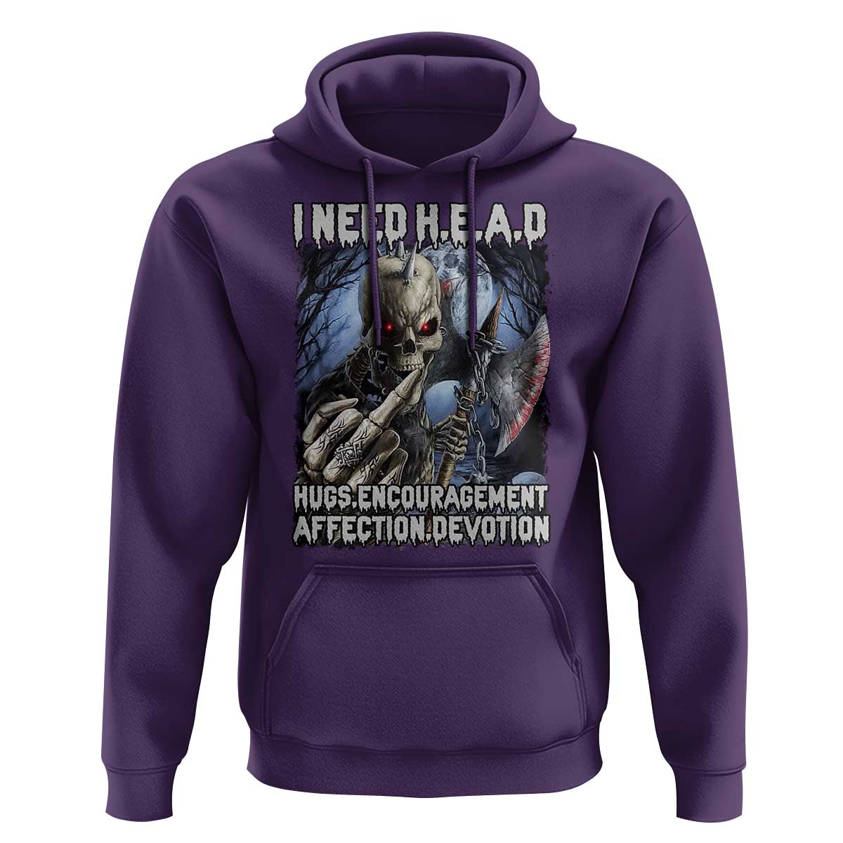 Funny Cringe Hard Skeleton Meme Hoodie I Need HEAD Hugs Encouragement Affection Devotion Middle Finger Edgy Hard Cringe