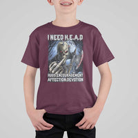 Funny Cringe Hard Skeleton Meme T Shirt For Kid I Need HEAD Hugs Encouragement Affection Devotion Middle Finger Edgy Hard Cringe - Wonder Print Shop