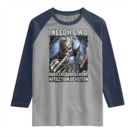 Funny Cringe Hard Skeleton Meme Raglan Shirt I Need HEAD Hugs Encouragement Affection Devotion Middle Finger Edgy Hard Cringe