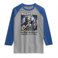 Funny Cringe Hard Skeleton Meme Raglan Shirt I Need HEAD Hugs Encouragement Affection Devotion Middle Finger Edgy Hard Cringe