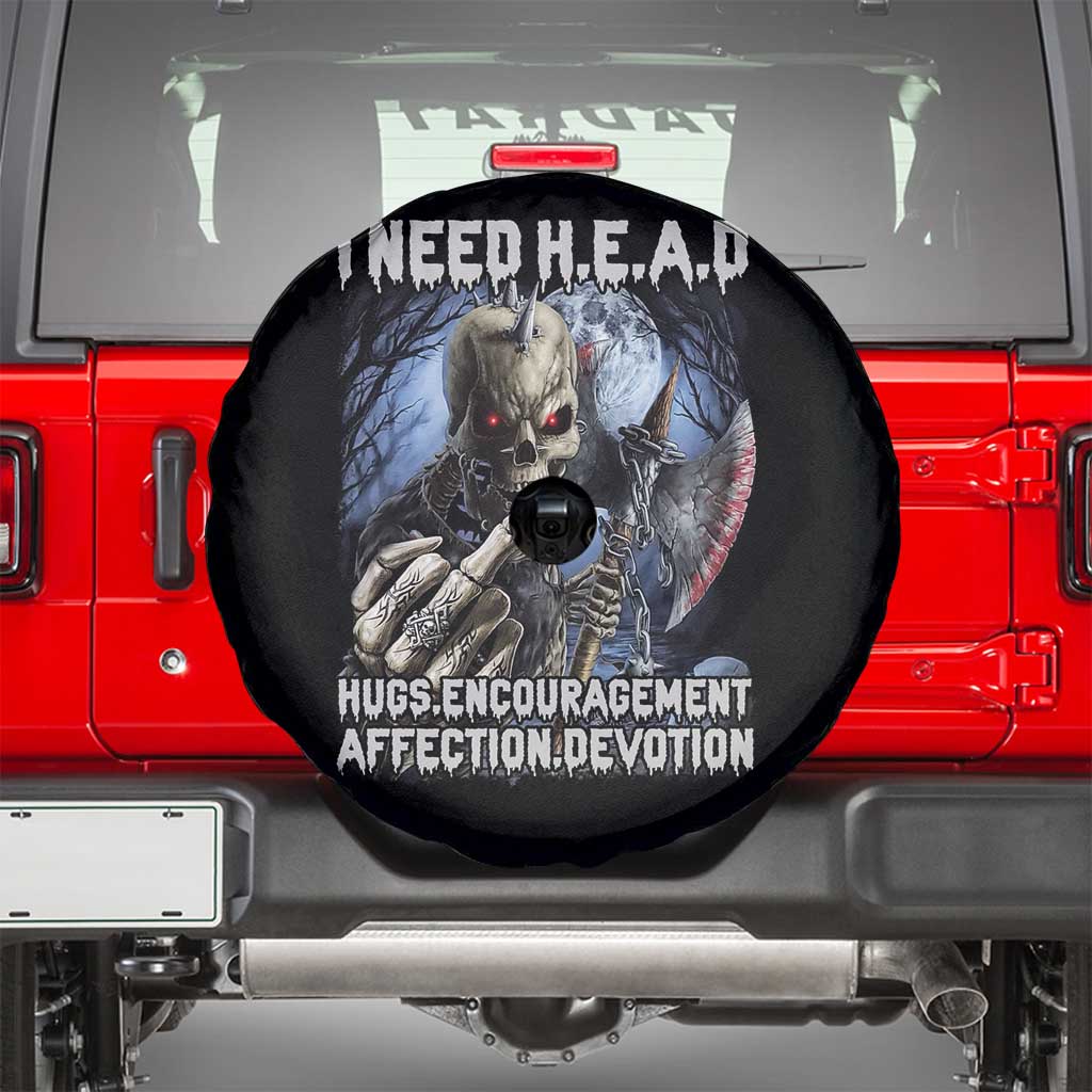 Funny Cringe Hard Skeleton Meme Spare Tire Cover I Need HEAD Hugs Encouragement Affection Devotion Middle Finger Edgy Hard Cringe