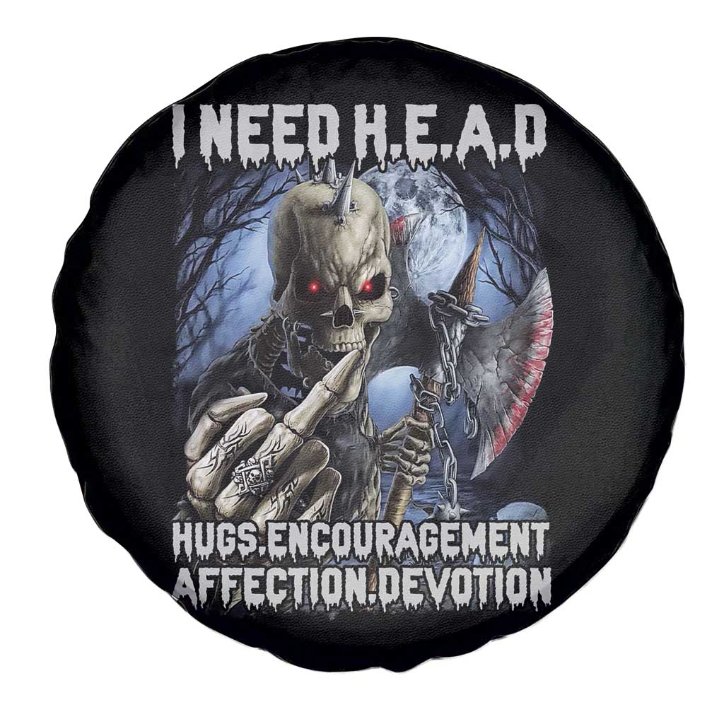 Funny Cringe Hard Skeleton Meme Spare Tire Cover I Need HEAD Hugs Encouragement Affection Devotion Middle Finger Edgy Hard Cringe