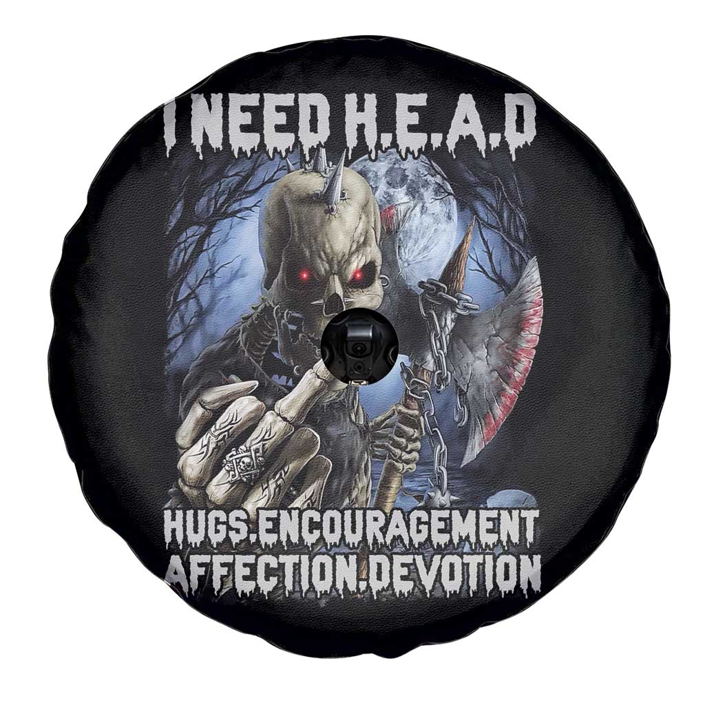 Funny Cringe Hard Skeleton Meme Spare Tire Cover I Need HEAD Hugs Encouragement Affection Devotion Middle Finger Edgy Hard Cringe