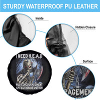 Funny Cringe Hard Skeleton Meme Spare Tire Cover I Need HEAD Hugs Encouragement Affection Devotion Middle Finger Edgy Hard Cringe