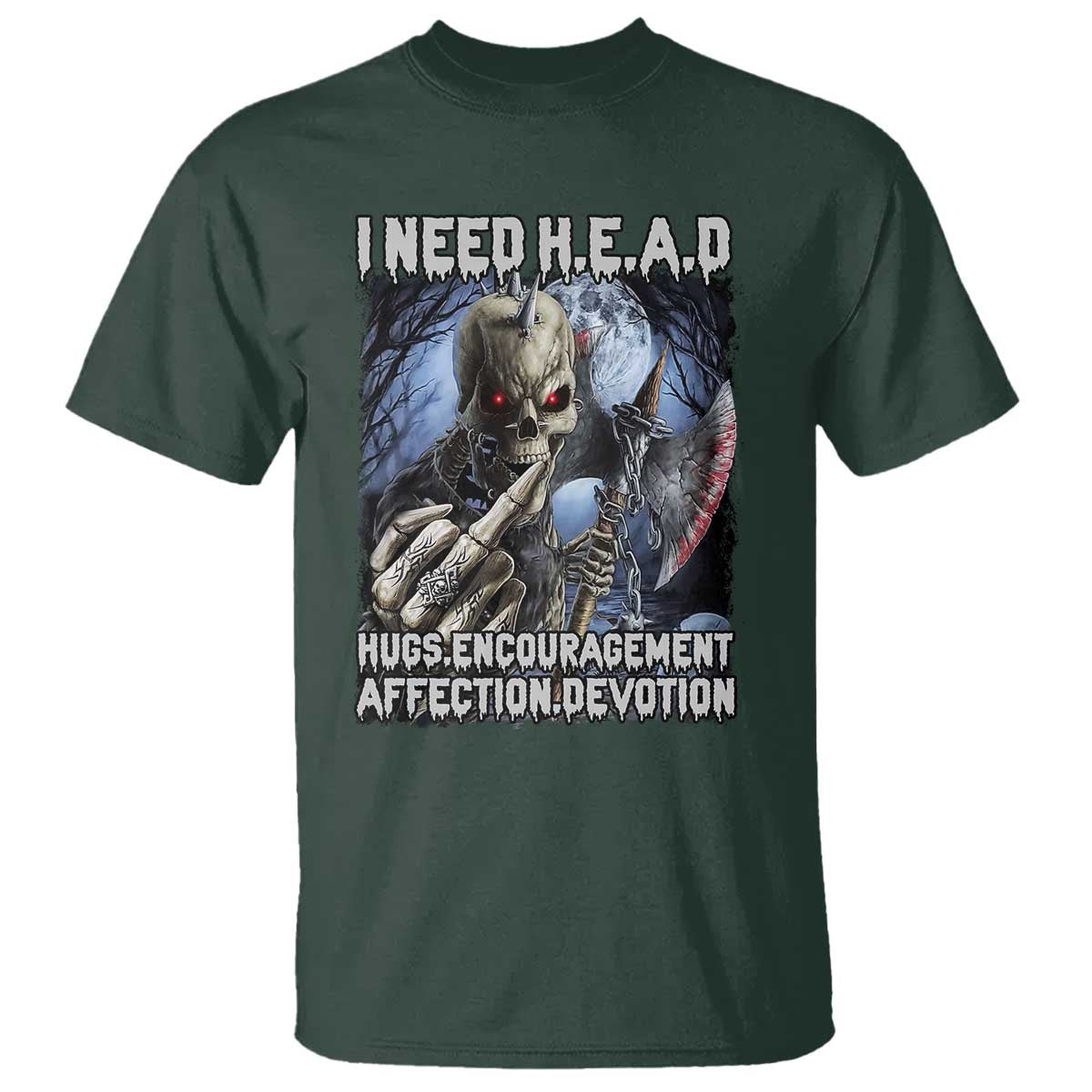 Funny Cringe Hard Skeleton Meme T Shirt I Need HEAD Hugs Encouragement Affection Devotion Middle Finger Edgy Hard Cringe - Wonder Print Shop
