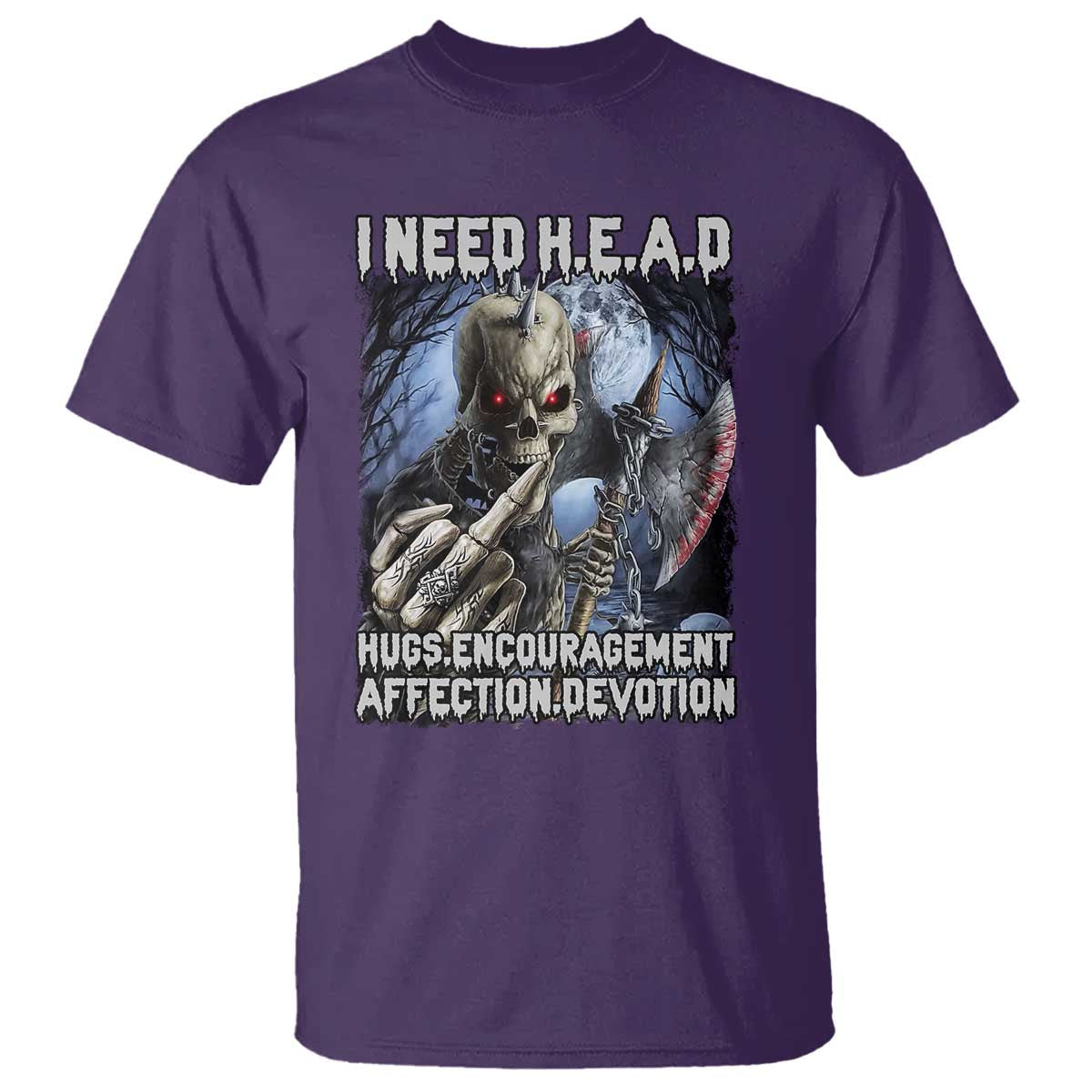 Funny Cringe Hard Skeleton Meme T Shirt I Need HEAD Hugs Encouragement Affection Devotion Middle Finger Edgy Hard Cringe - Wonder Print Shop
