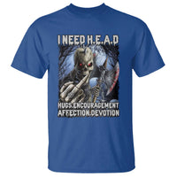 Funny Cringe Hard Skeleton Meme T Shirt I Need HEAD Hugs Encouragement Affection Devotion Middle Finger Edgy Hard Cringe - Wonder Print Shop