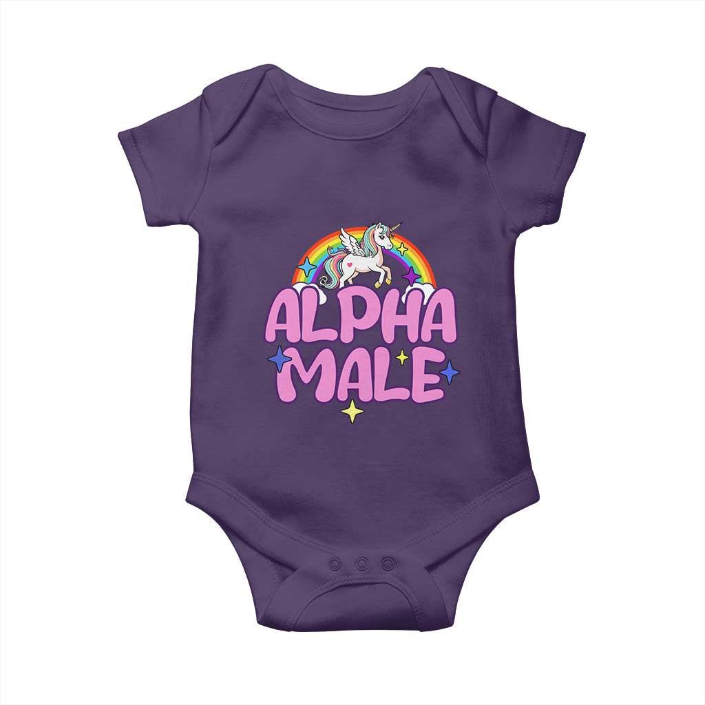 Funny Sarcastic Alpha Male Baby Onesie Unicorn Sarcastic Ironic Weird Y2K Humor