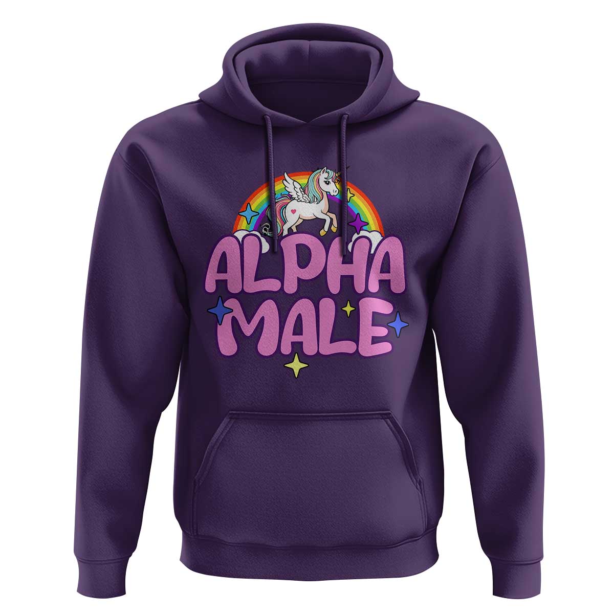 Funny Sarcastic Alpha Male Hoodie Unicorn Sarcastic Ironic Weird Y2K Humor