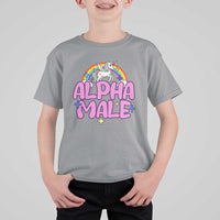 Funny Sarcastic Alpha Male T Shirt For Kid Unicorn Sarcastic Ironic Weird Y2K Humor - Wonder Print Shop