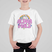 Funny Sarcastic Alpha Male T Shirt For Kid Unicorn Sarcastic Ironic Weird Y2K Humor - Wonder Print Shop