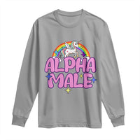 Funny Sarcastic Alpha Male Long Sleeve Shirt Unicorn Sarcastic Ironic Weird Y2K Humor