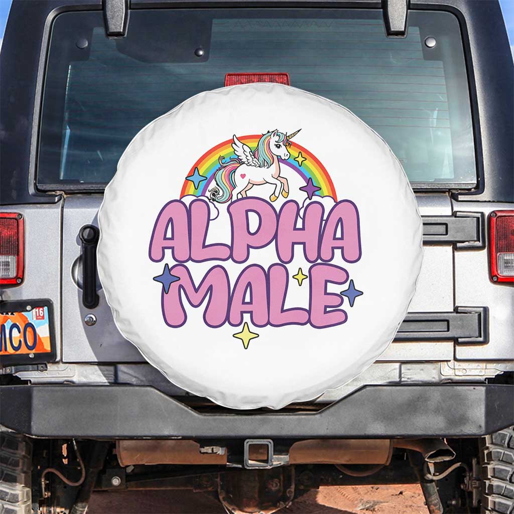 Funny Sarcastic Alpha Male Spare Tire Cover Unicorn Sarcastic Ironic Weird Y2K Humor