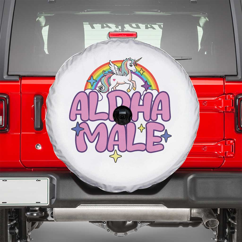 Funny Sarcastic Alpha Male Spare Tire Cover Unicorn Sarcastic Ironic Weird Y2K Humor
