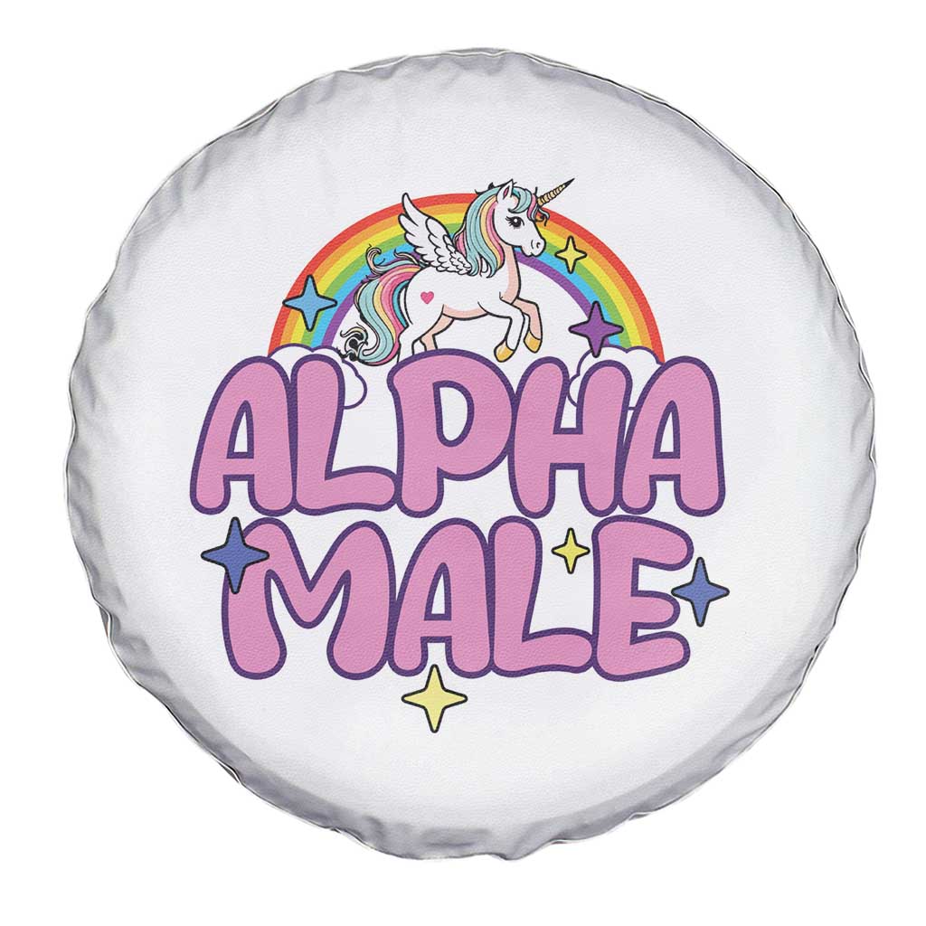Funny Sarcastic Alpha Male Spare Tire Cover Unicorn Sarcastic Ironic Weird Y2K Humor