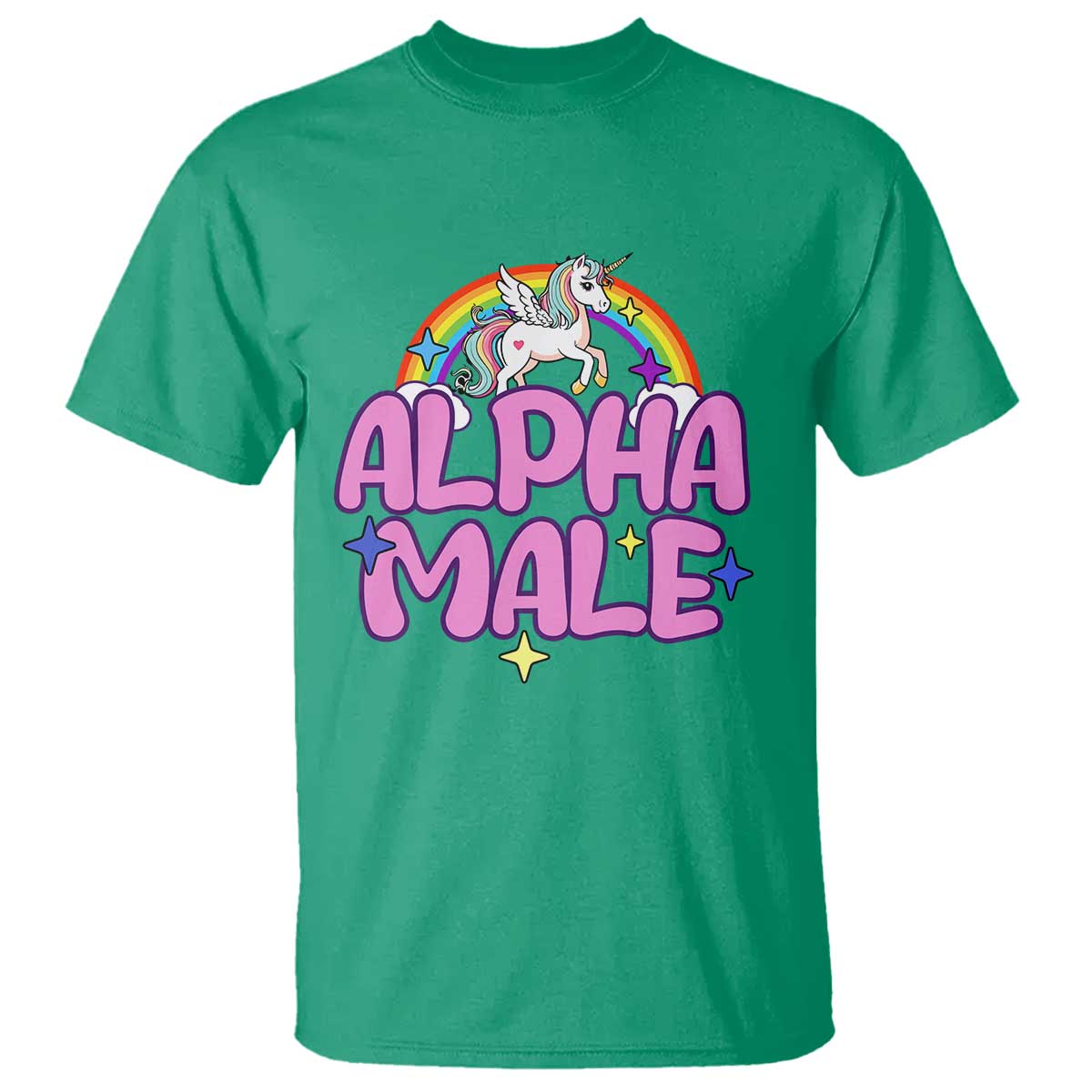 Funny Sarcastic Alpha Male T Shirt Unicorn Sarcastic Ironic Weird Y2K Humor - Wonder Print Shop