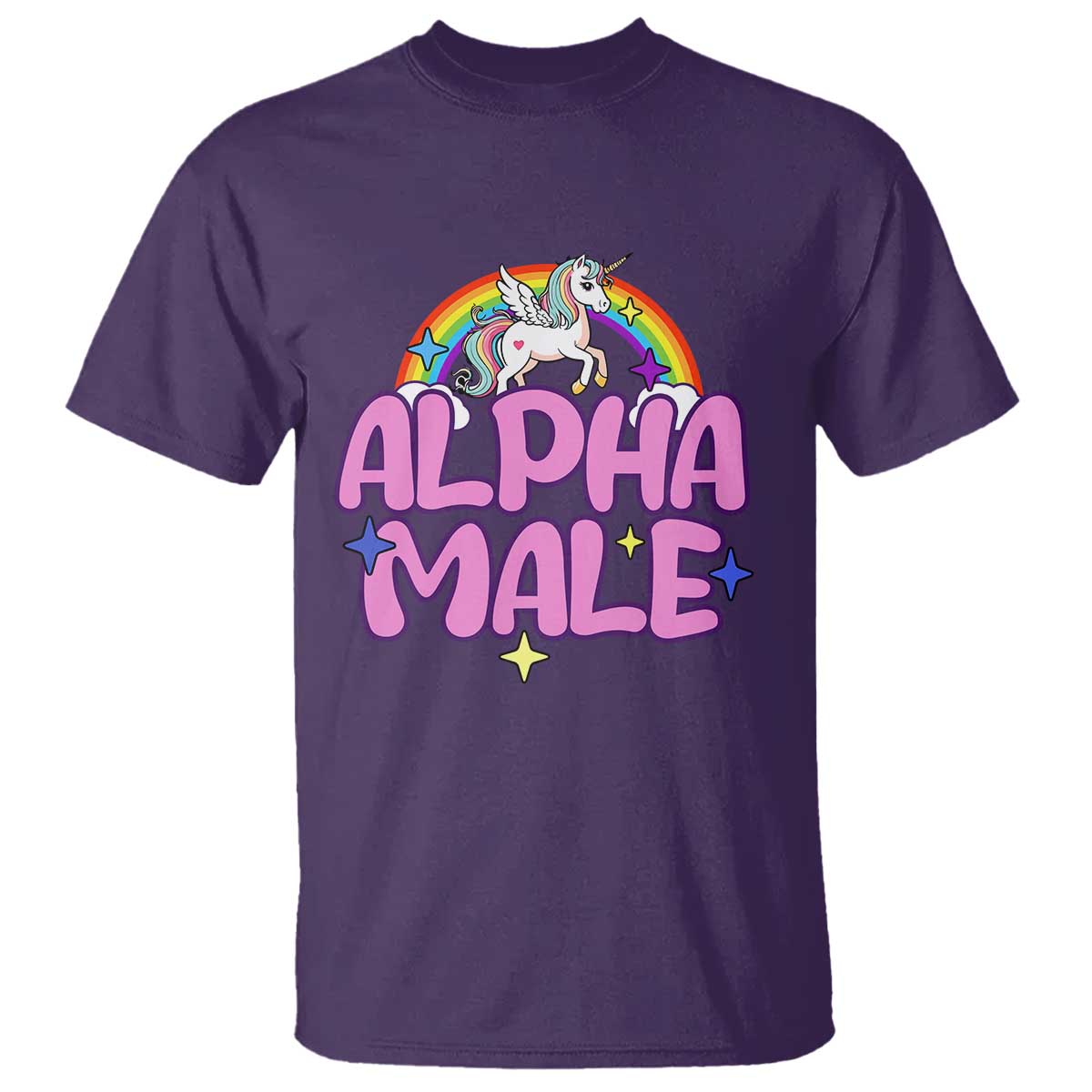 Funny Sarcastic Alpha Male T Shirt Unicorn Sarcastic Ironic Weird Y2K Humor - Wonder Print Shop