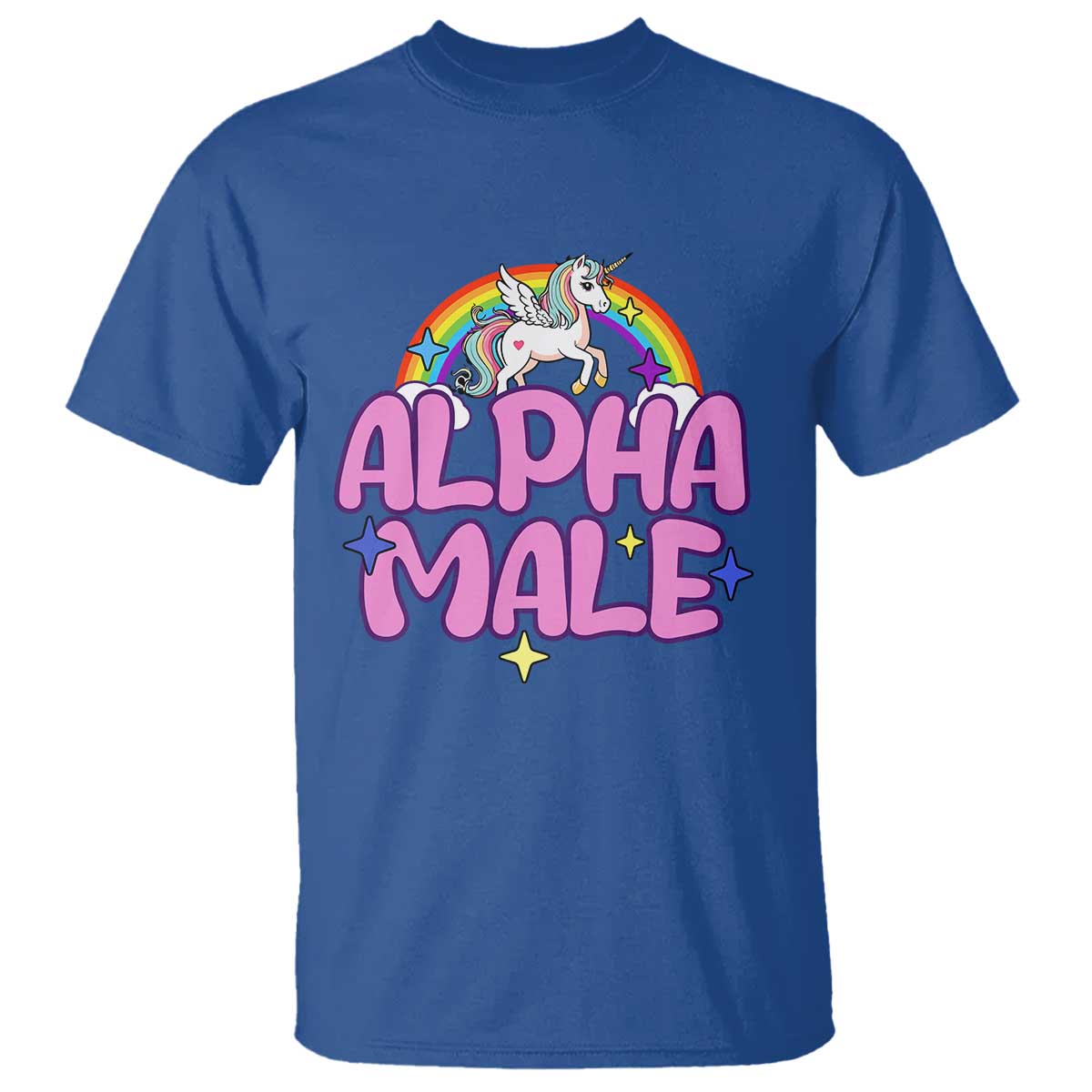 Funny Sarcastic Alpha Male T Shirt Unicorn Sarcastic Ironic Weird Y2K Humor - Wonder Print Shop