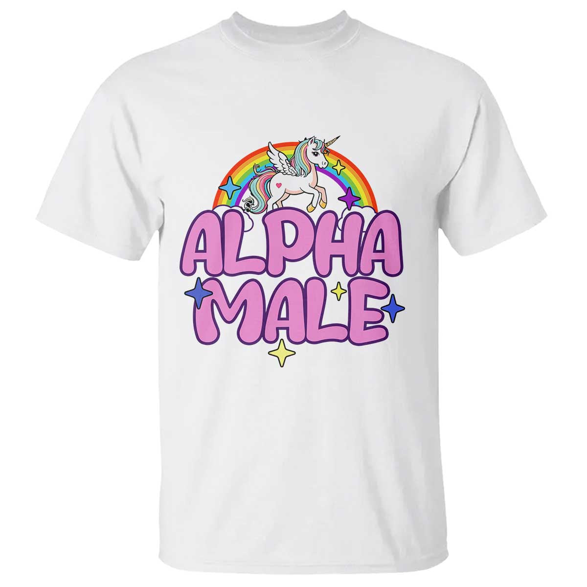 Funny Sarcastic Alpha Male T Shirt Unicorn Sarcastic Ironic Weird Y2K Humor - Wonder Print Shop