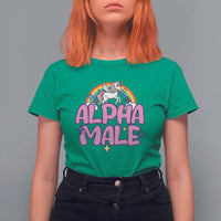 Funny Sarcastic Alpha Male T Shirt For Women Unicorn Sarcastic Ironic Weird Y2K Humor - Wonder Print Shop