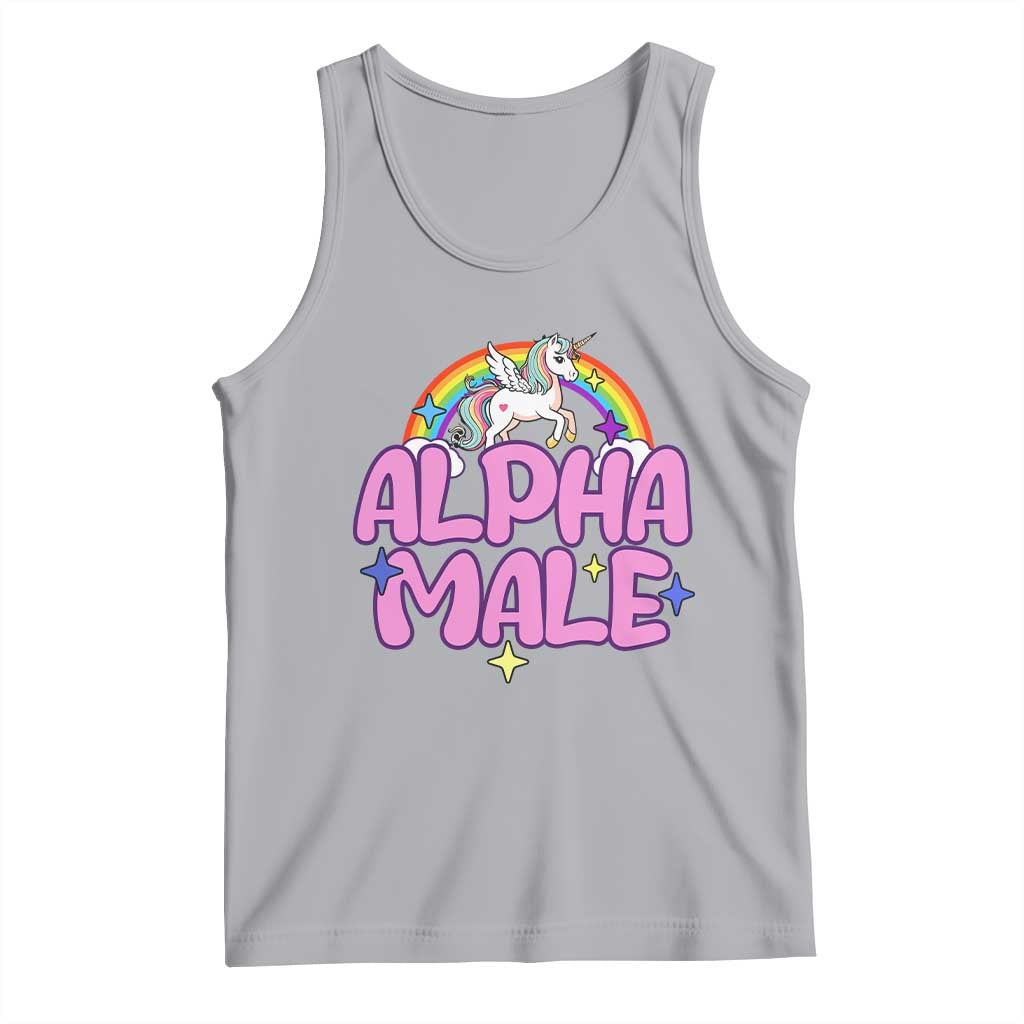 Funny Sarcastic Alpha Male Tank Top Unicorn Sarcastic Ironic Weird Y2K Humor