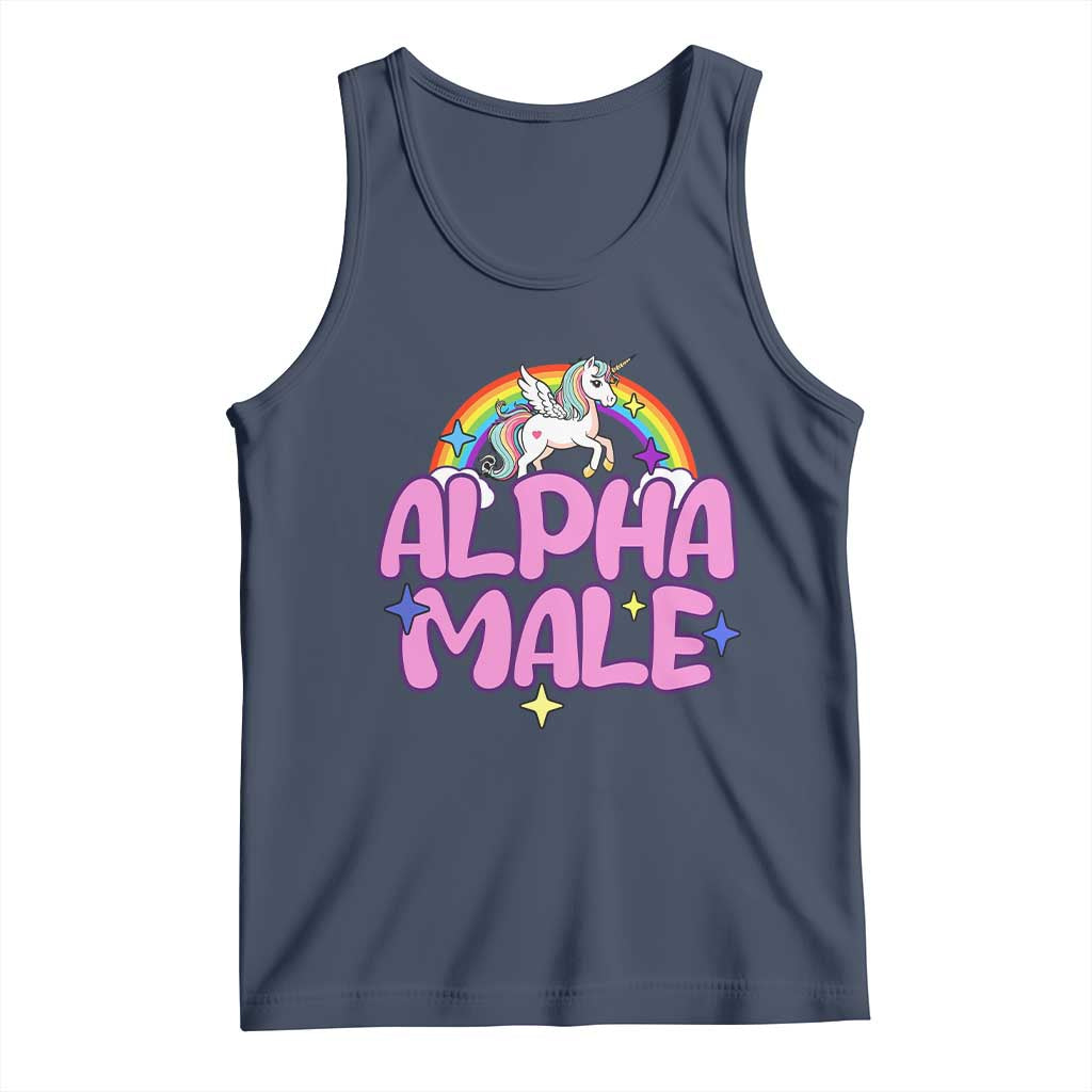 Funny Sarcastic Alpha Male Tank Top Unicorn Sarcastic Ironic Weird Y2K Humor