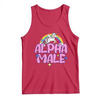 Funny Sarcastic Alpha Male Tank Top Unicorn Sarcastic Ironic Weird Y2K Humor