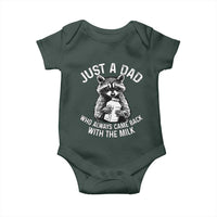 Funny Raccoon Dad Meme Baby Onesie Just A Dad Who Always Came Back With The Milk Father Birthday Father's Day