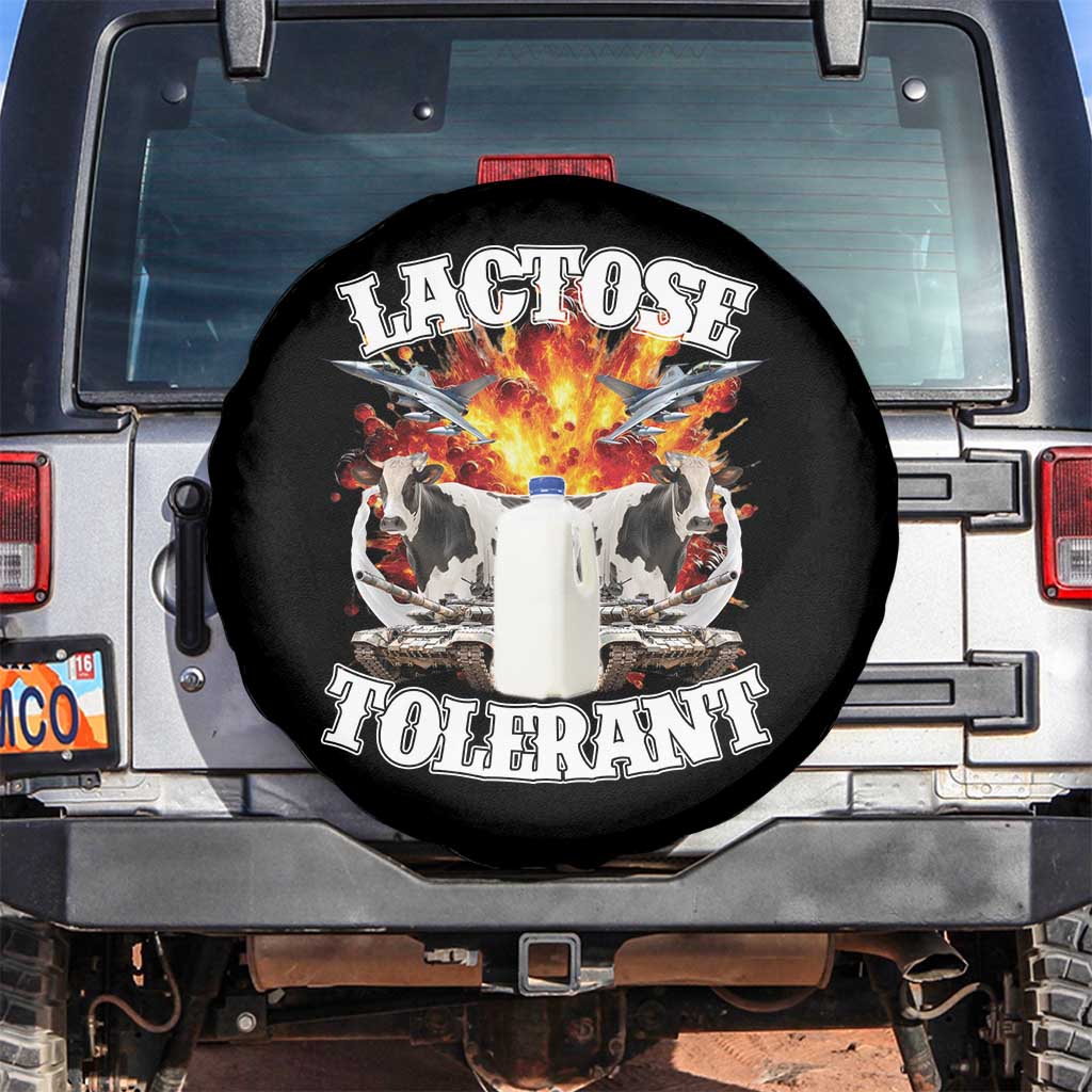 Funny Lactose Tolerant Spare Tire Cover Retro Pro-Dairy Ironic Cringe Meme