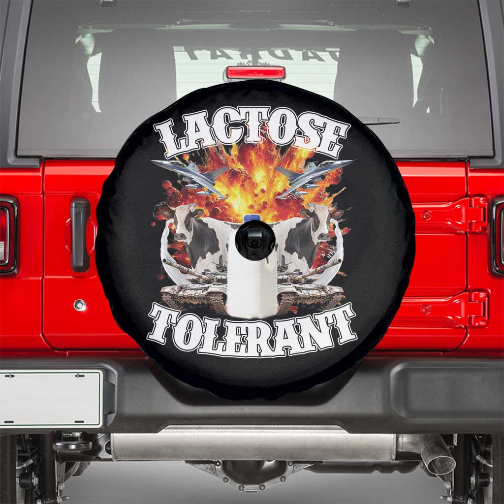 Funny Lactose Tolerant Spare Tire Cover Retro Pro-Dairy Ironic Cringe Meme