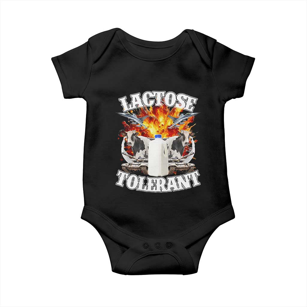 Funny Lactose Tolerant Baby Onesie Retro Pro-Dairy Ironic Cringe Meme