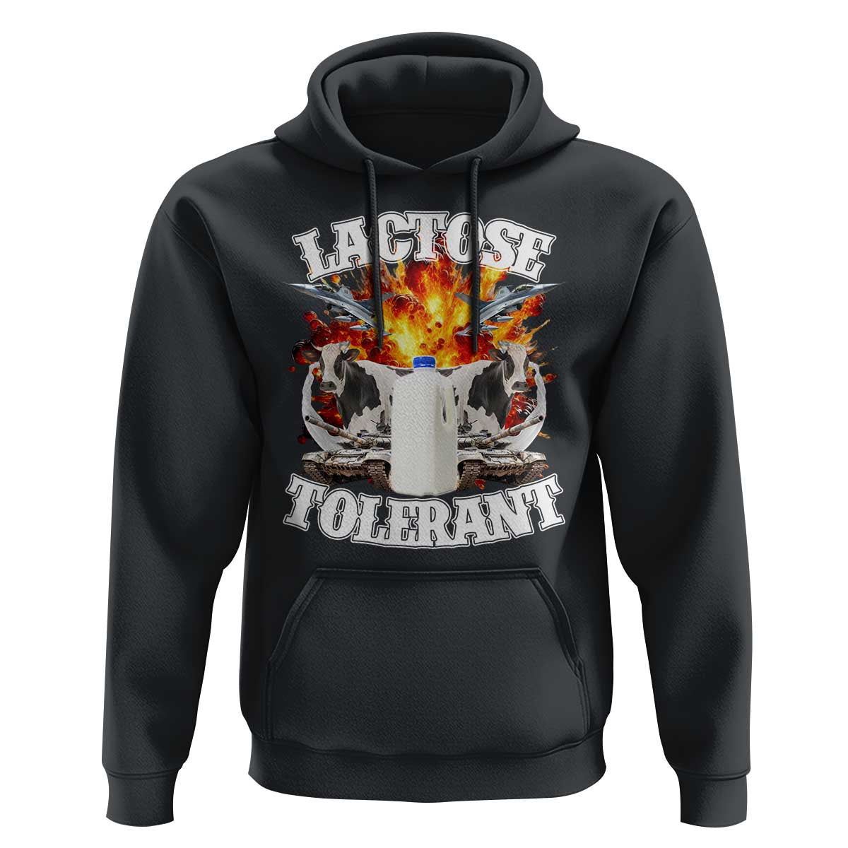Funny Lactose Tolerant Hoodie Retro Pro-Dairy Ironic Cringe Meme