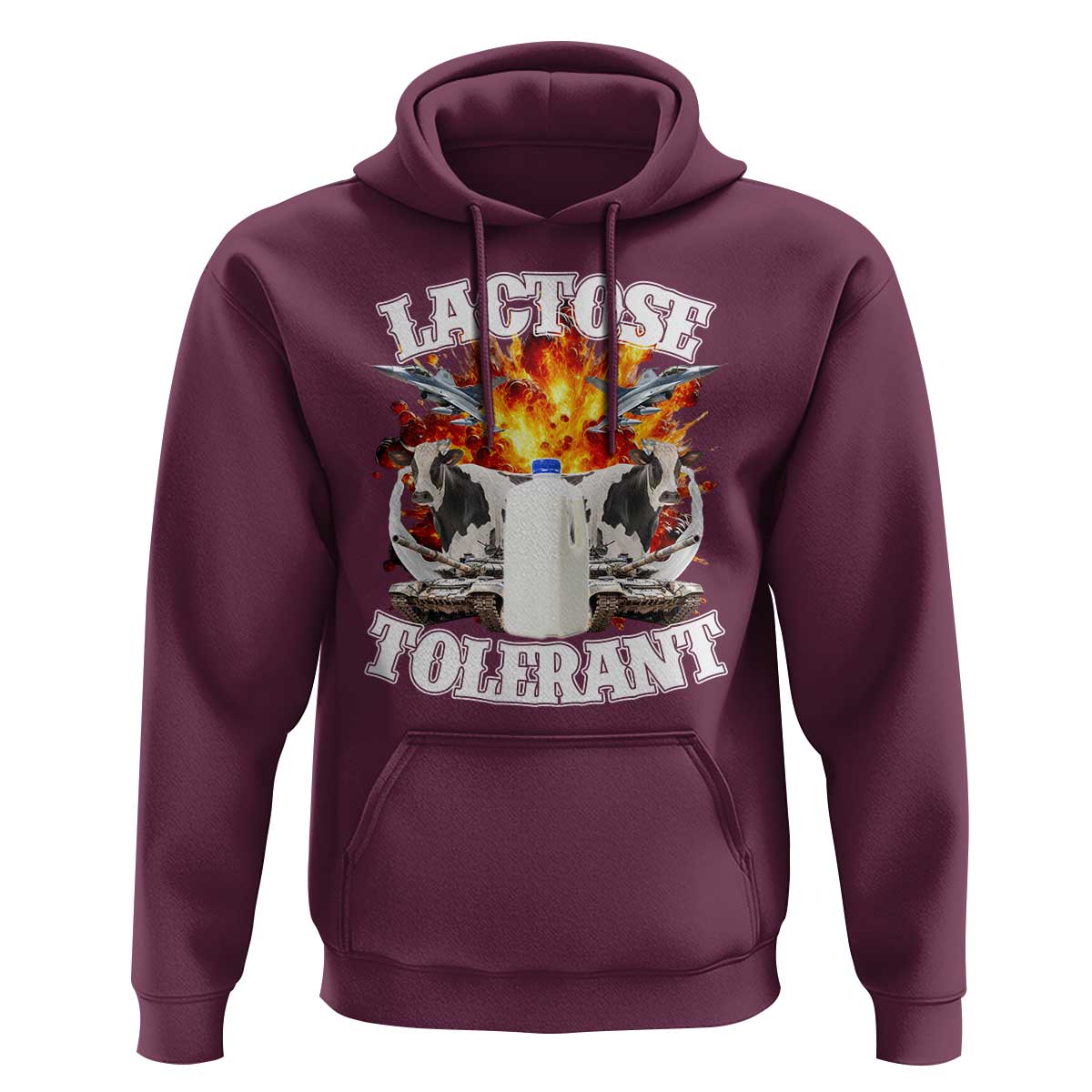 Funny Lactose Tolerant Hoodie Retro Pro-Dairy Ironic Cringe Meme
