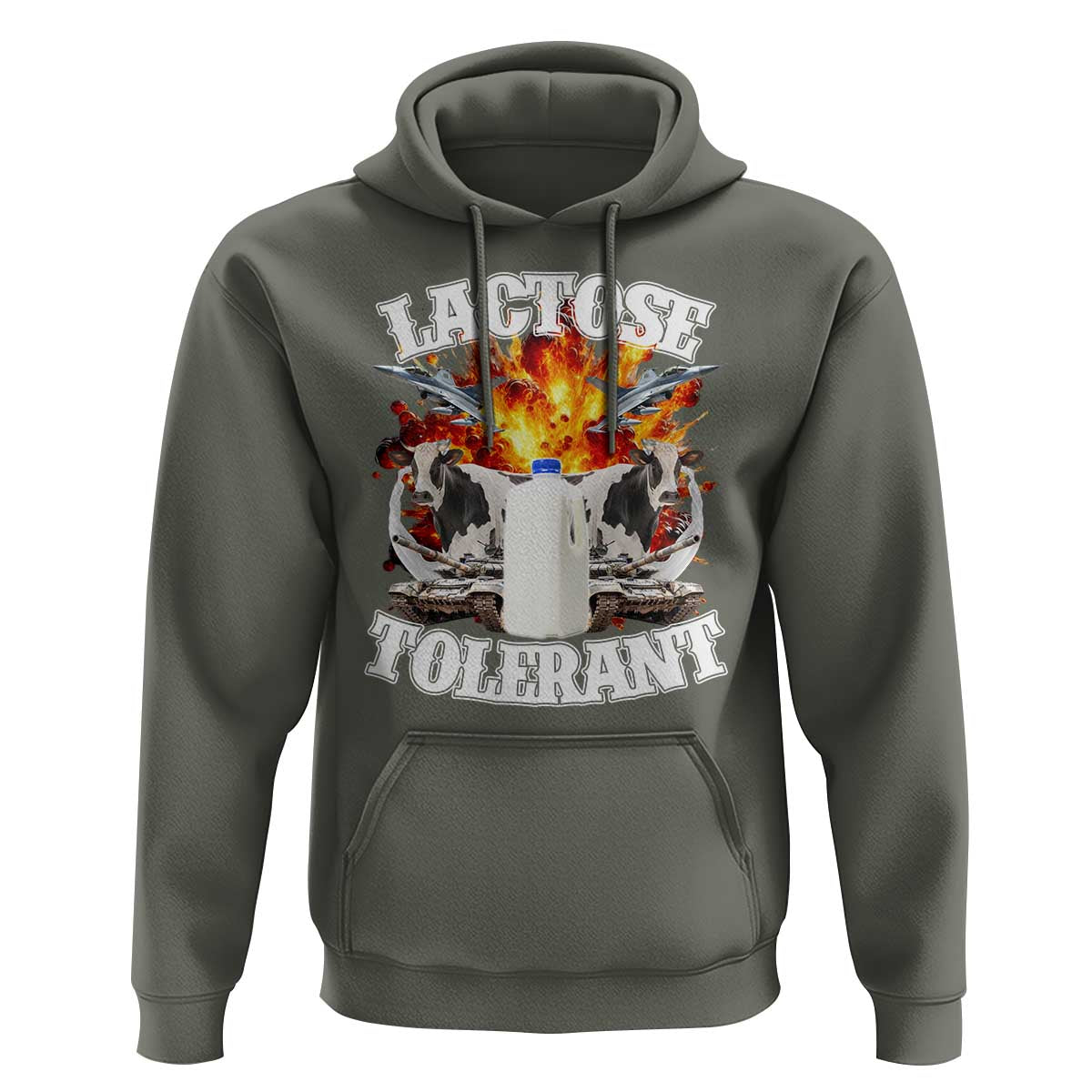 Funny Lactose Tolerant Hoodie Retro Pro-Dairy Ironic Cringe Meme