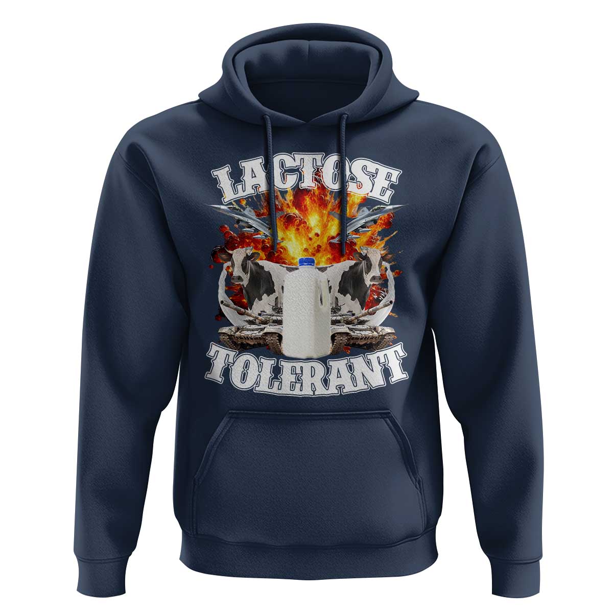 Funny Lactose Tolerant Hoodie Retro Pro-Dairy Ironic Cringe Meme