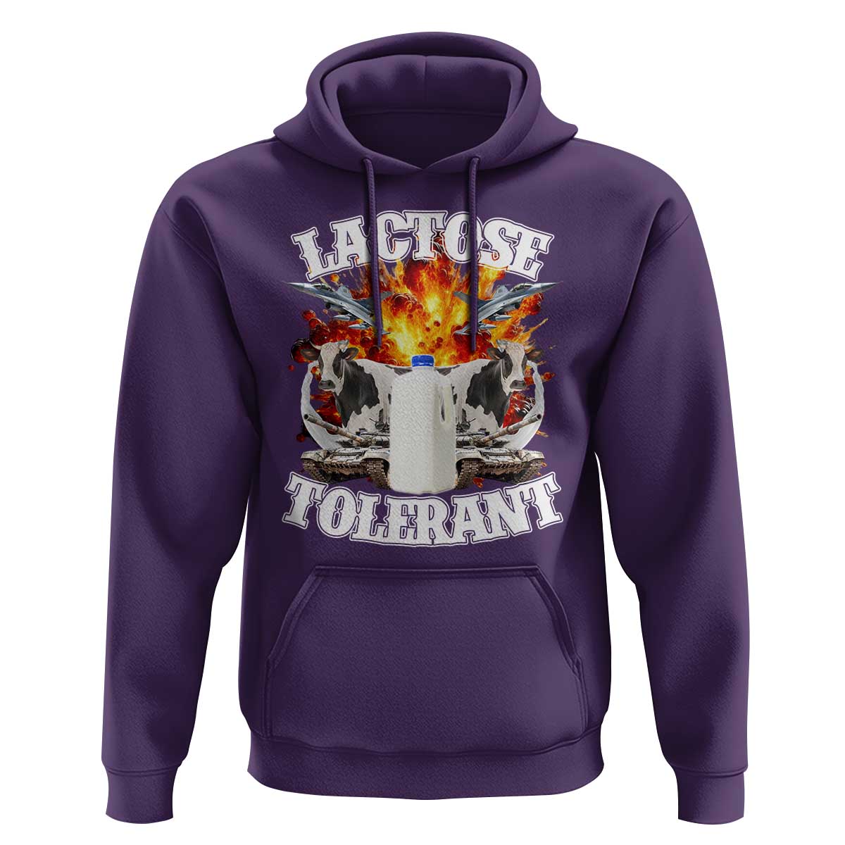 Funny Lactose Tolerant Hoodie Retro Pro-Dairy Ironic Cringe Meme