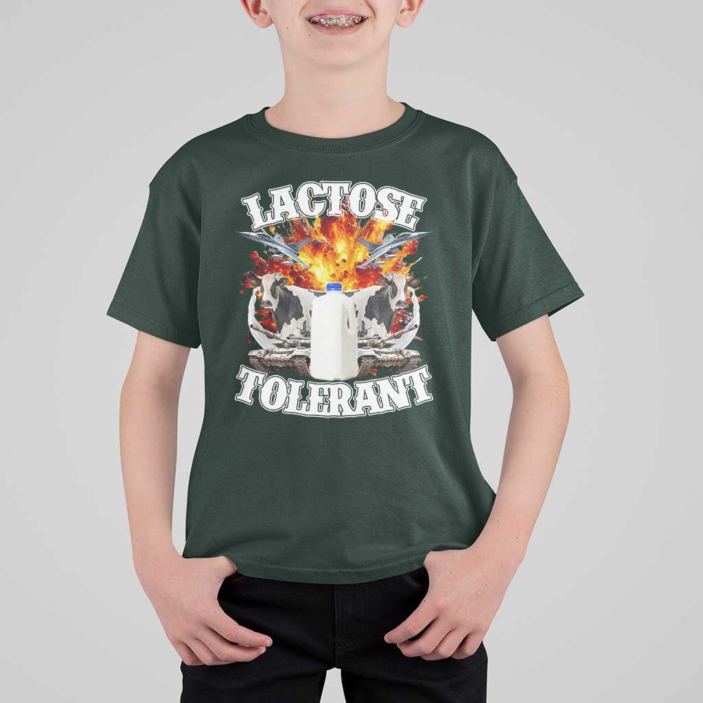 Funny Lactose Tolerant T Shirt For Kid Retro Pro-Dairy Ironic Cringe Meme