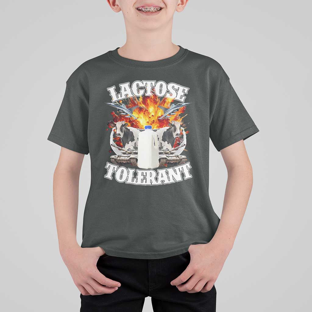 Funny Lactose Tolerant T Shirt For Kid Retro Pro-Dairy Ironic Cringe Meme