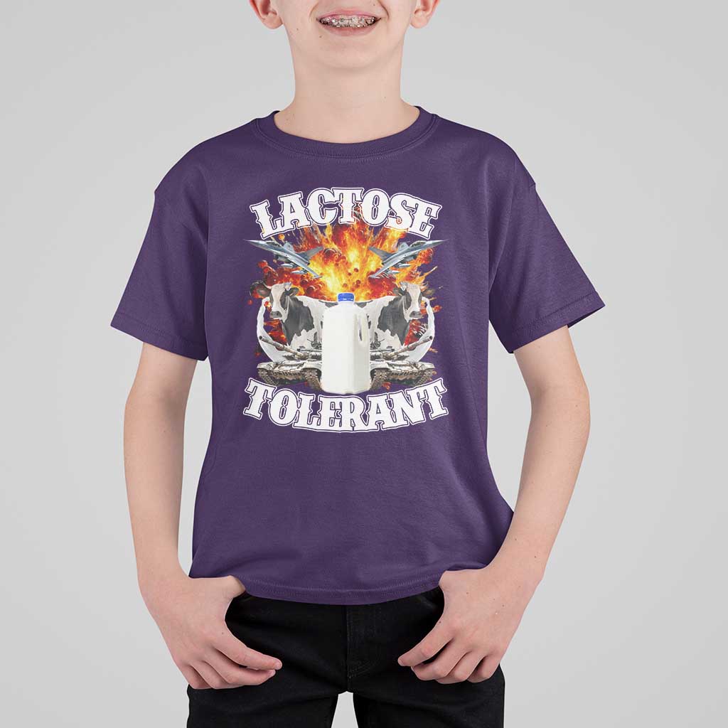 Funny Lactose Tolerant T Shirt For Kid Retro Pro-Dairy Ironic Cringe Meme