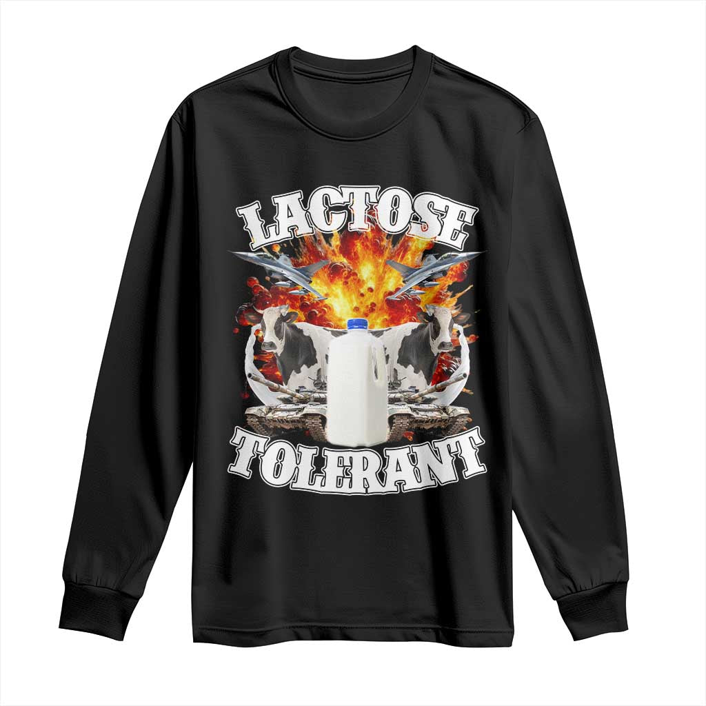 Funny Lactose Tolerant Long Sleeve Shirt Retro Pro-Dairy Ironic Cringe Meme