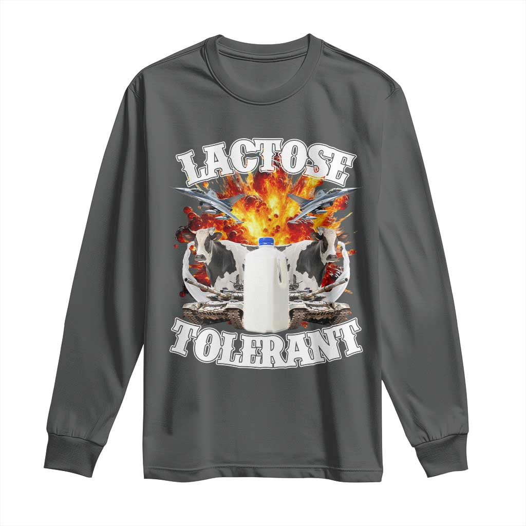 Funny Lactose Tolerant Long Sleeve Shirt Retro Pro-Dairy Ironic Cringe Meme