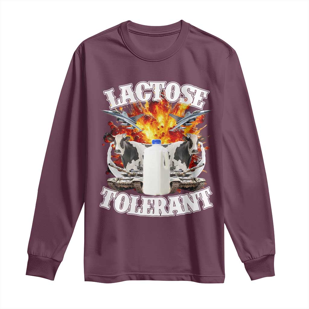 Funny Lactose Tolerant Long Sleeve Shirt Retro Pro-Dairy Ironic Cringe Meme