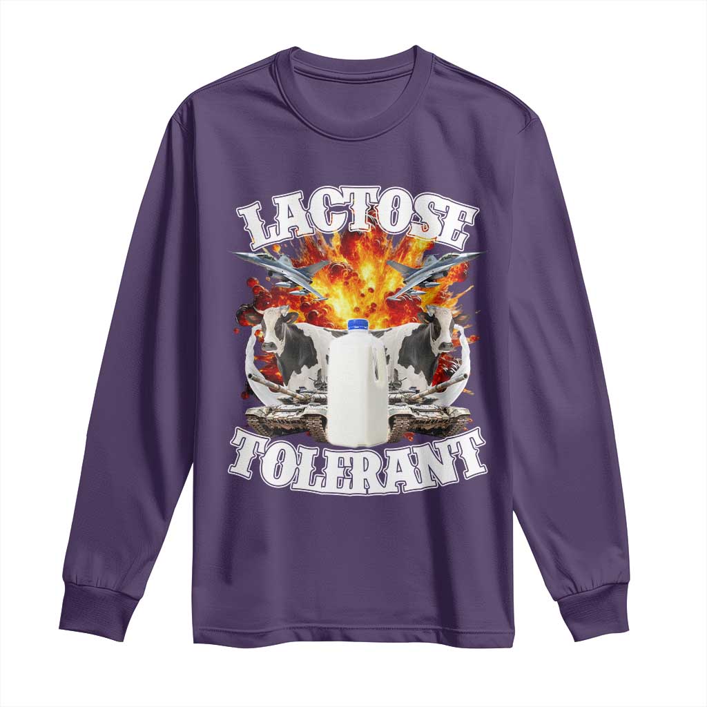 Funny Lactose Tolerant Long Sleeve Shirt Retro Pro-Dairy Ironic Cringe Meme