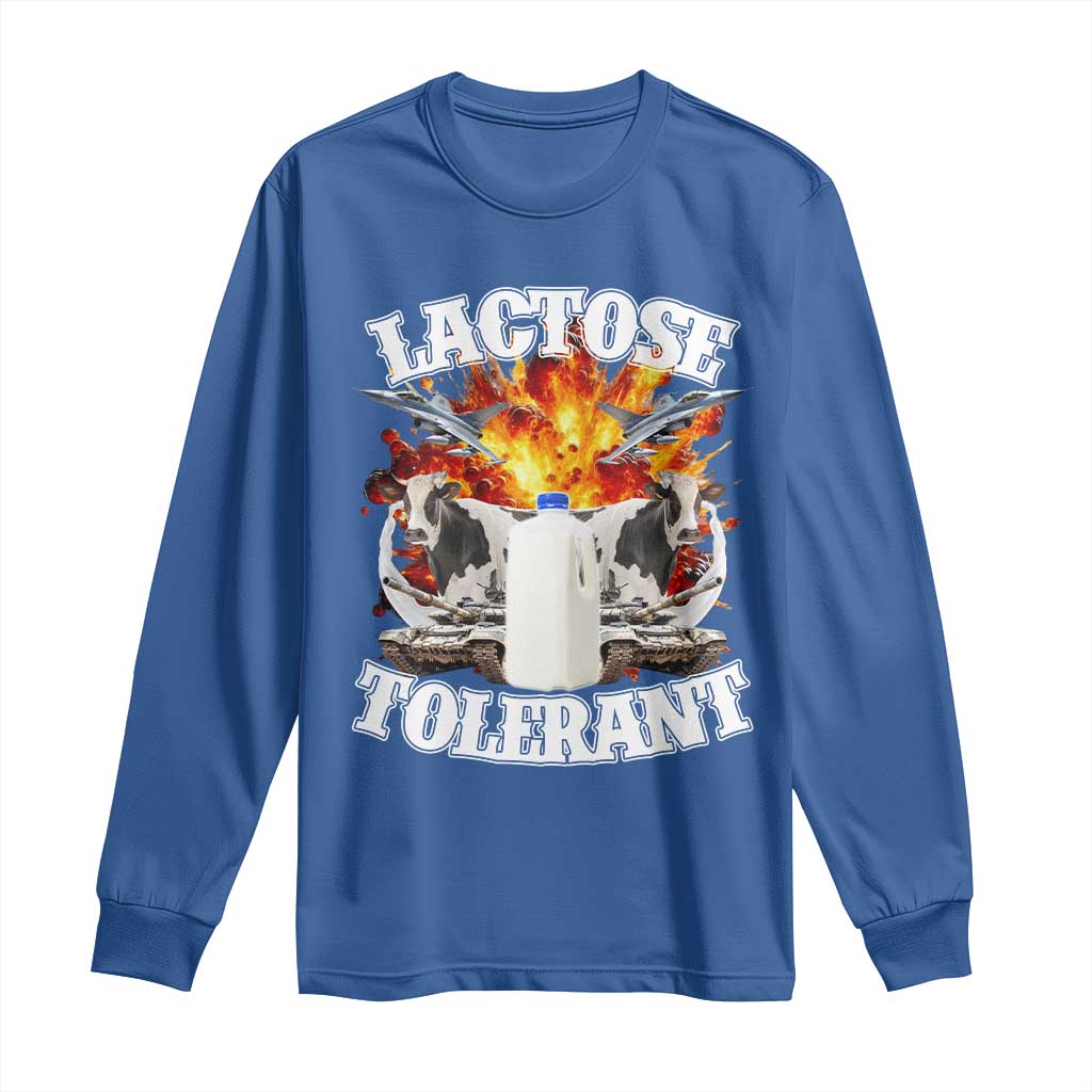 Funny Lactose Tolerant Long Sleeve Shirt Retro Pro-Dairy Ironic Cringe Meme
