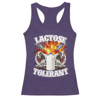 Funny Lactose Tolerant Racerback Tank Top Retro Pro-Dairy Ironic Cringe Meme