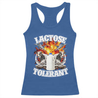 Funny Lactose Tolerant Racerback Tank Top Retro Pro-Dairy Ironic Cringe Meme