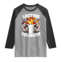 Funny Lactose Tolerant Raglan Shirt Retro Pro-Dairy Ironic Cringe Meme