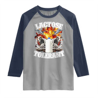 Funny Lactose Tolerant Raglan Shirt Retro Pro-Dairy Ironic Cringe Meme