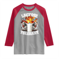 Funny Lactose Tolerant Raglan Shirt Retro Pro-Dairy Ironic Cringe Meme